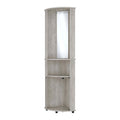 Concrete Gray 3 Tier Shelf Bar Cabinet 3 4 Shelves Gray Gray Primary Living Space Open Storage Space Wood