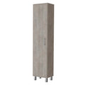 Concrete Gray 3 Broom Hangers Tall Storage Cabinet Standard 5 Or More Shelves Gray Gray Primary Living Space Wood Shelves Wood