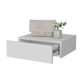 White Wall Mounted Floating Nightstand White White 1 Drawer Bedroom Floating Space Saving White Wood