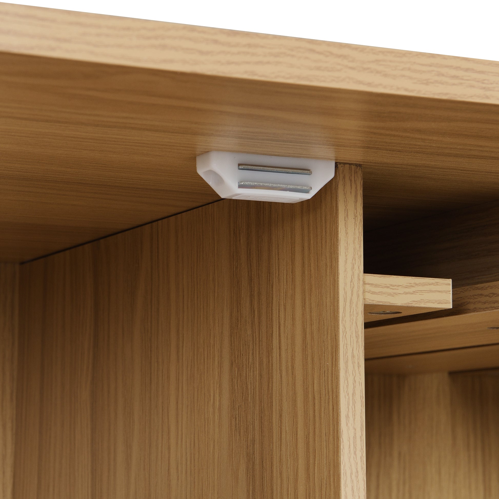 42.5" Modern Home Bar Cabinet Carved Wine Cabinet With Storage Natural Dining Room Contemporary Mdf