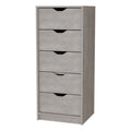 Concrete Gray 5 Narrow Drawer Dresser Gray Gray Bedroom Wood