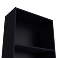 Black Tier Storage Shelves Bookcase 4 Black Standard Horizontal Primary Living Space Closed Back Wood Wood