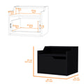 Black Dual Shelf Display Floating Nightstand Black 1 Drawer Bedroom Floating Easy Assembly Black Wood