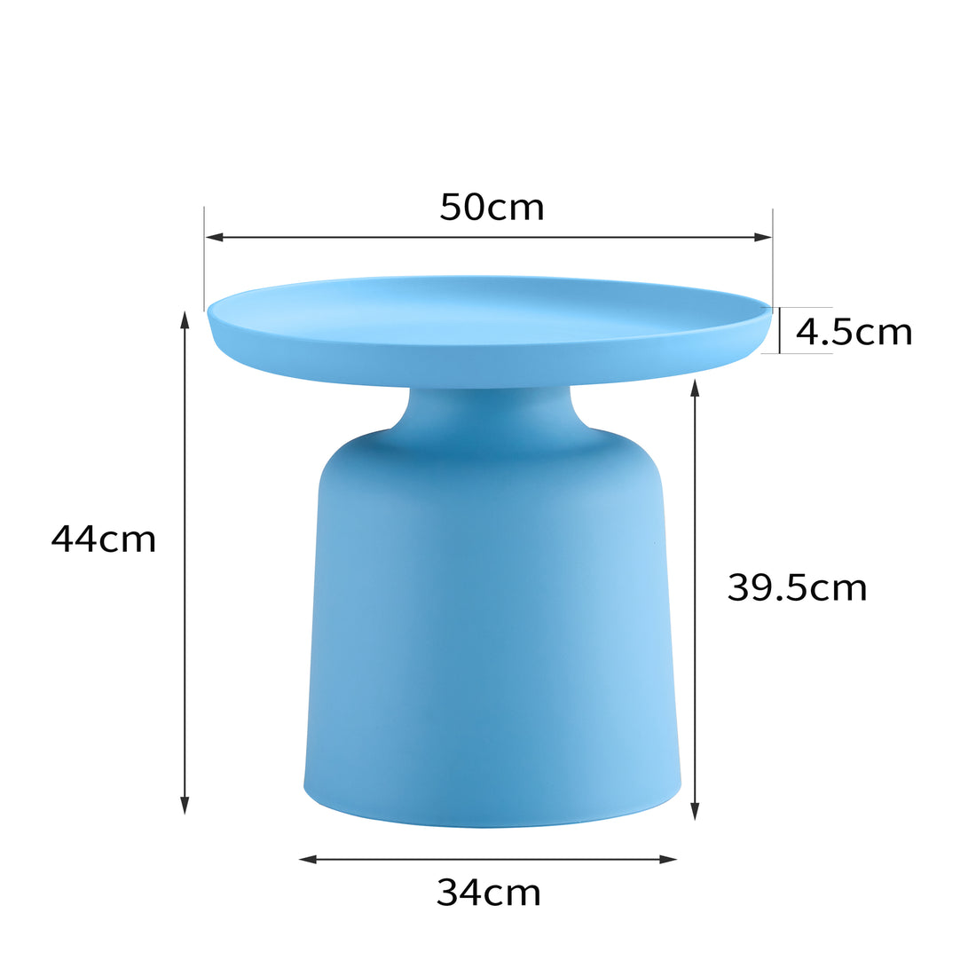 Light Blue Plastic Side Table Stylish And Versatile Plastic Round Side Table Lake Blue Plastic