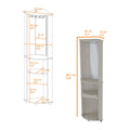 Concrete Gray 3 Tier Shelf Bar Cabinet 3 4 Shelves Gray Gray Primary Living Space Open Storage Space Wood