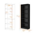 Black 5 Shelf Bookcase 5 Black Standard Horizontal Primary Living Space Closed Back Wood Wood