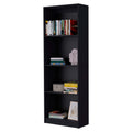 Black Tier Storage Shelves Bookcase 4 Black Standard Horizontal Primary Living Space Closed Back Wood Wood