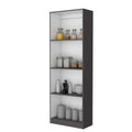 Zachary Matt Gray And White Tier Storage Shelves Bookcase 4 Grey White Standard Horizontal Primary Living Space Closed Back Wood Wood