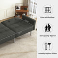 Orisfur. Linen Upholstered Modern Convertible Folding Futon Sofa Bed For Compact Living Space, Apartment, Dorm, Black Black Foam Linen