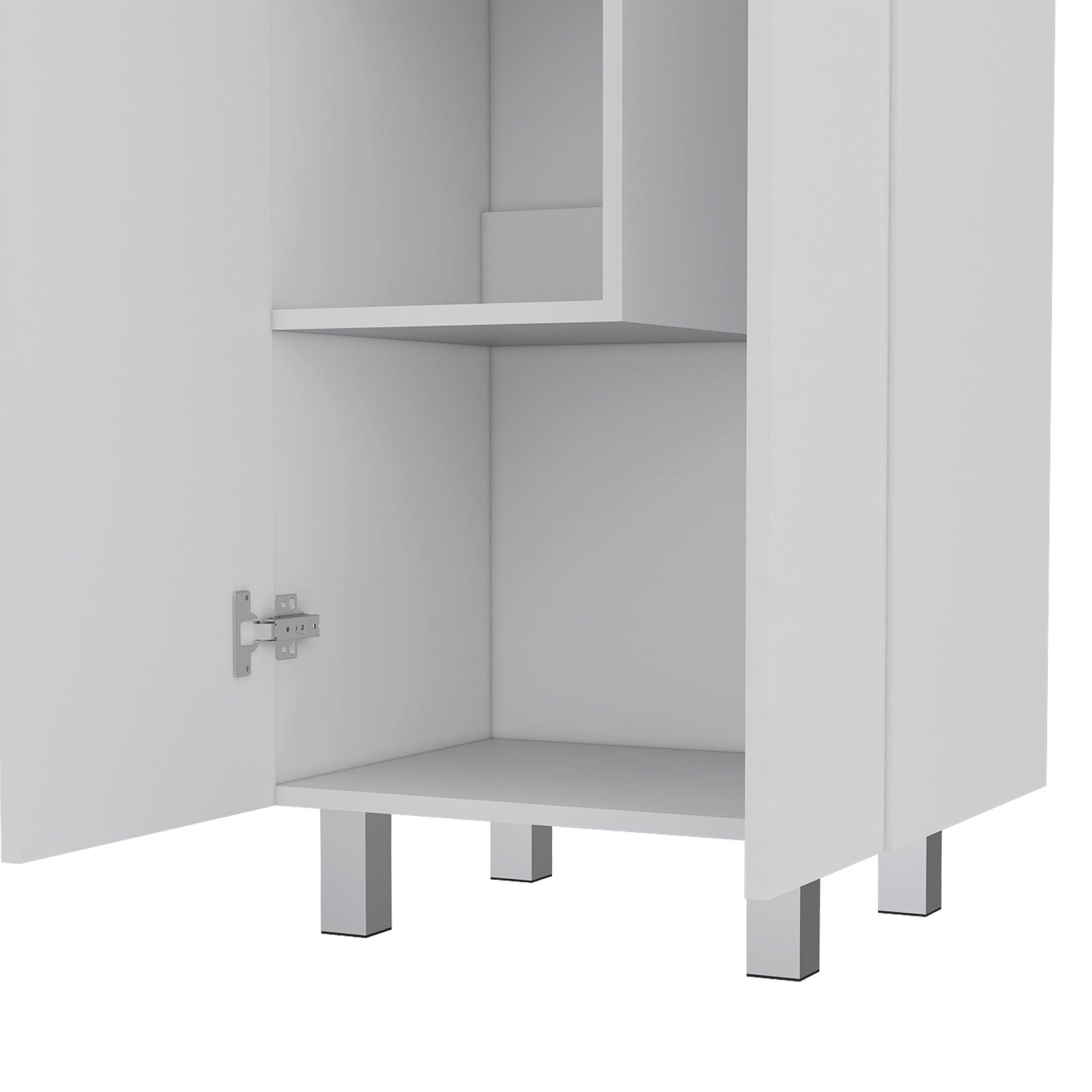 Norway Broom Closet Pantry White Primary Living Space Modern Particle Board Engineered Wood