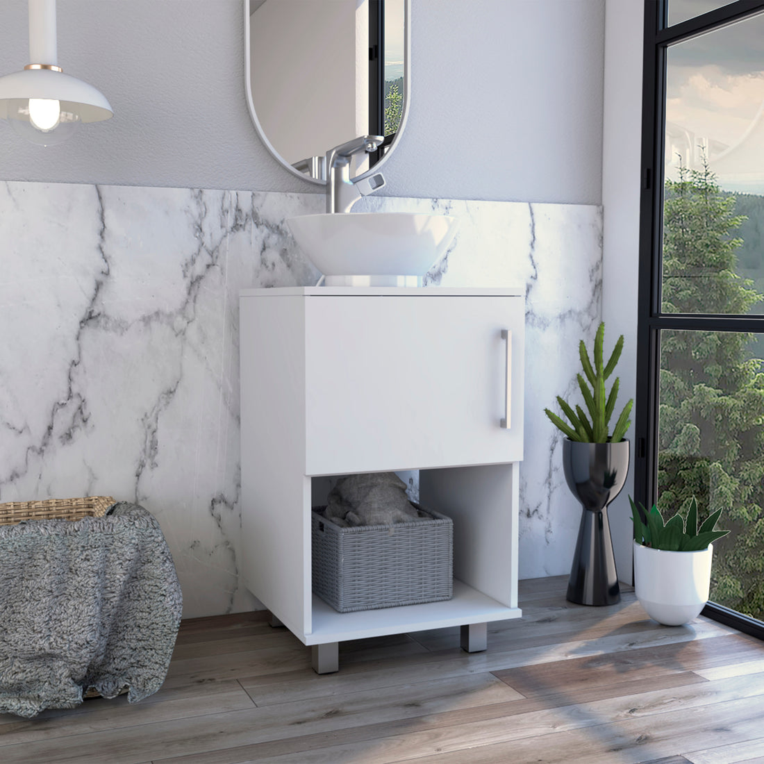 Gouda 18" Single Bathroom Vanity, One Open Shelf