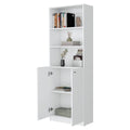 Zachary White 2 Door Bookcase 3 White White Standard Horizontal Primary Living Space Closed Back Wood With Doors Wood