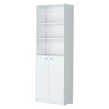 Zachary White 2 Door Bookcase 3 White White Standard Horizontal Primary Living Space Closed Back Wood With Doors Wood