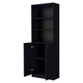 Black 2 Door Bookcase Black Primary Living Space Wood