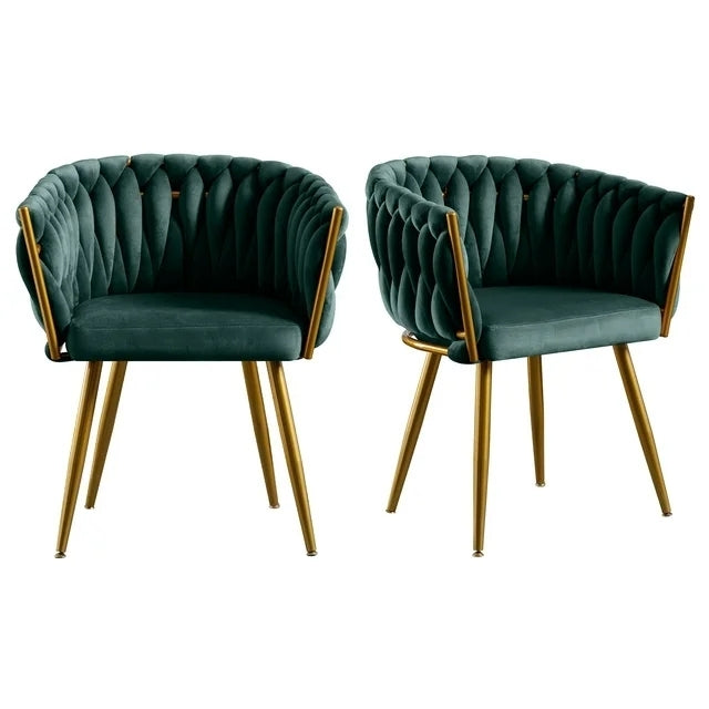 Dining Chairs Set Of 2, Modern Woven Upholstered