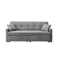 83.47 Inch Large Size Dark Grey Fabric 3 In 1 Convertible Sleeper Sofa Bed,For Living Room, Bedroom, Apartment, Office Dark Grey Fabric 3 Seat