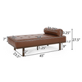 Chaise Lounge Light Brown Pu