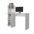 White Four Shelves Writing Desk White White Writting Desk Office Rectangular Shelves Desk Wood