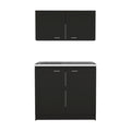 Perseus Cabinet Set Black Kitchen Modern Particle Board Engineered Wood