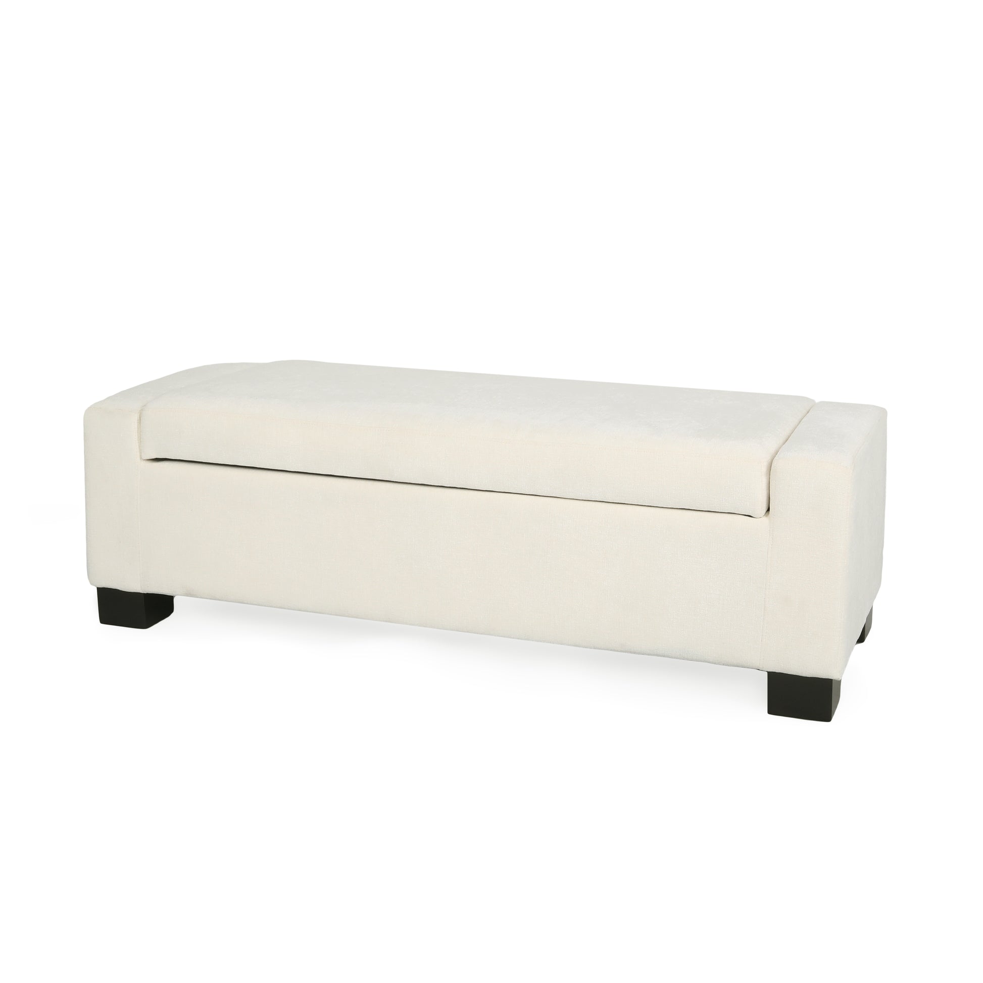 Storage Ottoman White Fabric