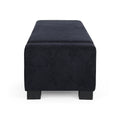 Storage Ottoman Dark Blue Fabric