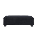 Storage Ottoman Dark Blue Fabric