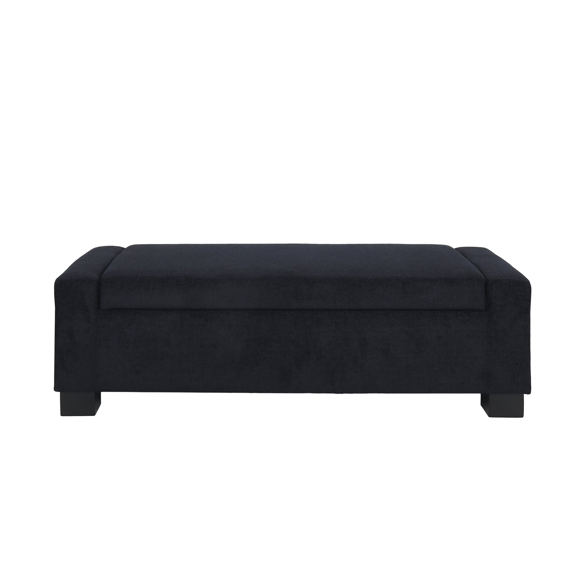 Storage Ottoman Dark Blue Fabric