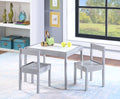 Gibson 3 Piece Dry Erase Kids Table & Two Chair Set, Gray Gray Rubberwood Wood