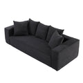 88.97 Inch Soft Corduroy Upholstery Streamlined Design Sofa With 5 Pillows, Large And Cozy 3 Seater Couch For Modern Spaces For Living Room,Office Black Black Corduroy 3 Seat