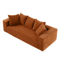 88.97Inch Corduroy Sofa With 5 Matching Toss Pillows Sleek Design Spacious And Comfortable 3 Seater Couch For Modern Living Room,Orange Orange Corduroy 3 Seat