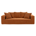 88.97Inch Corduroy Sofa With 5 Matching Toss Pillows Sleek Design Spacious And Comfortable 3 Seater Couch For Modern Living Room,Orange Orange Corduroy 3 Seat