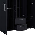 Black All In One 2 Door Armoire Black Bedroom Wood