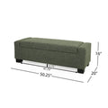 Storage Ottoman Blackish Green Fabric