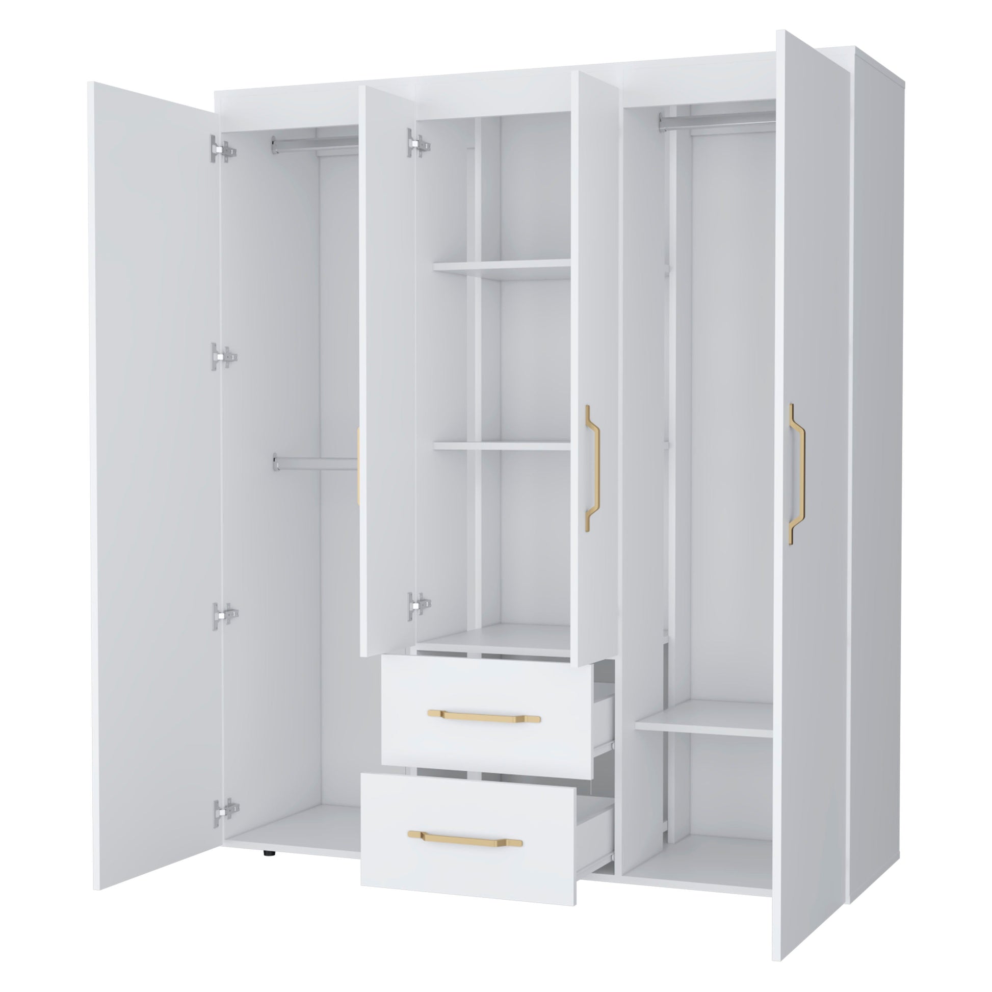 White All In One 2 Door Armoire White Bedroom Wood