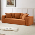 88.97Inch Corduroy Sofa With 5 Matching Toss Pillows Sleek Design Spacious And Comfortable 3 Seater Couch For Modern Living Room,Orange Orange Corduroy 3 Seat