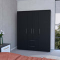 Black All In One 2 Door Armoire Black Bedroom Wood