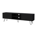 Black Hairpin Leg Tv Rack Black Primary Living Space 50 59 Inches 50 59 Inches 55 Inches Wood