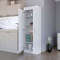 White 5 Shelf Storage Pantry Cabinet White White Kitchen Shelves Included Wood