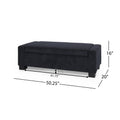 Storage Ottoman Dark Blue Fabric