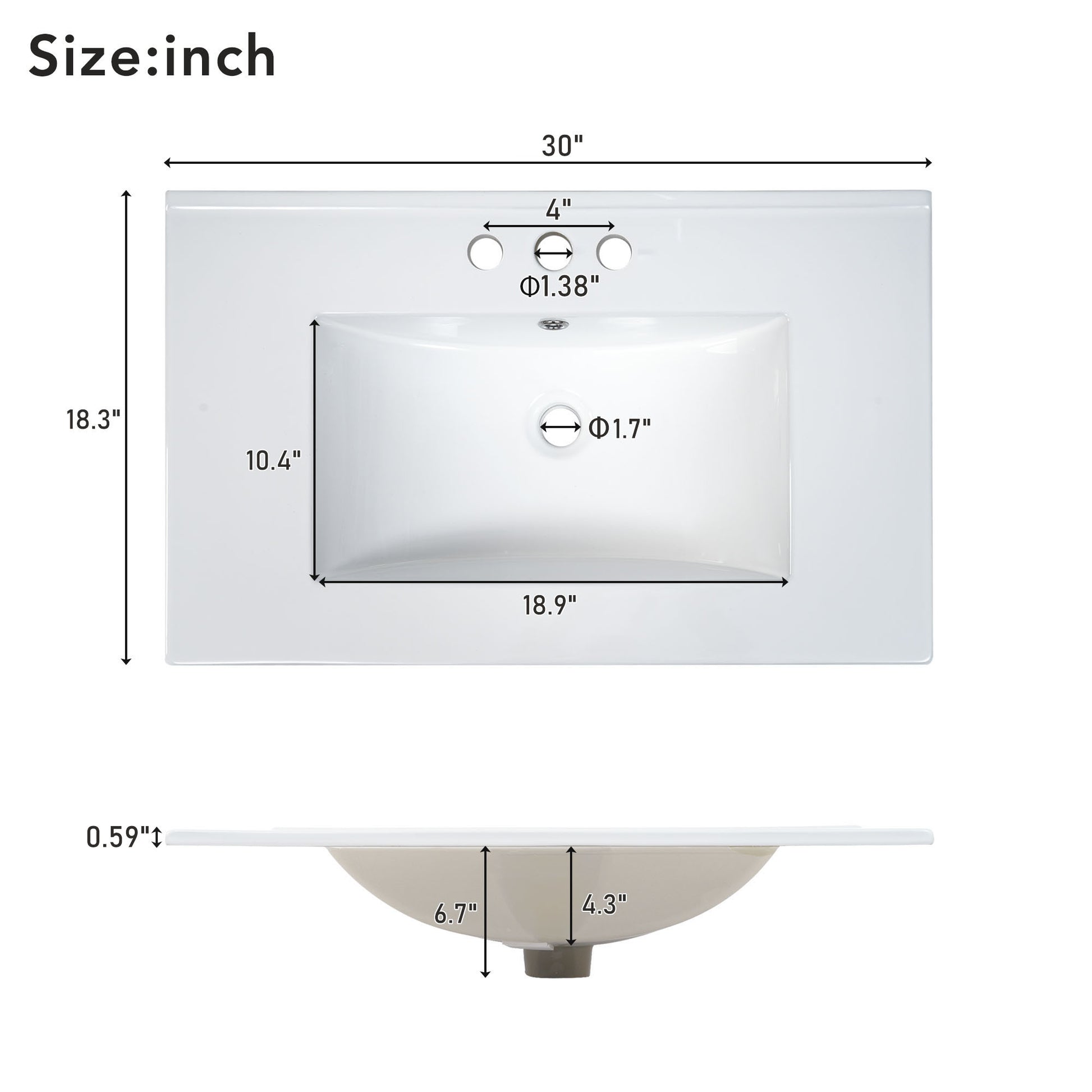 30" Bathroom Vanitymodern Bathroom Cabinet With Sink Combo Set, Bathroom Storage Cabinet With A Soft Closing Door And 3 Drawers, Solid Wood Frame White White Bathroom Solid Wood Mdf