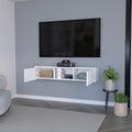 White 2 Door Floating Tv Stand White White Primary Living Space 40 49 Inches 40 49 Inches Wood