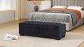 Storage Ottoman Dark Blue Fabric
