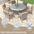 Outdoor Dinning Set 6 Person Outdoor Wooden Dinning yes-grey-weather resistant frame-water resistant