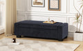 Storage Ottoman Dark Blue Fabric