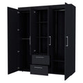 Black All In One 2 Door Armoire Black Bedroom Wood