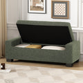 Storage Ottoman Blackish Green Fabric