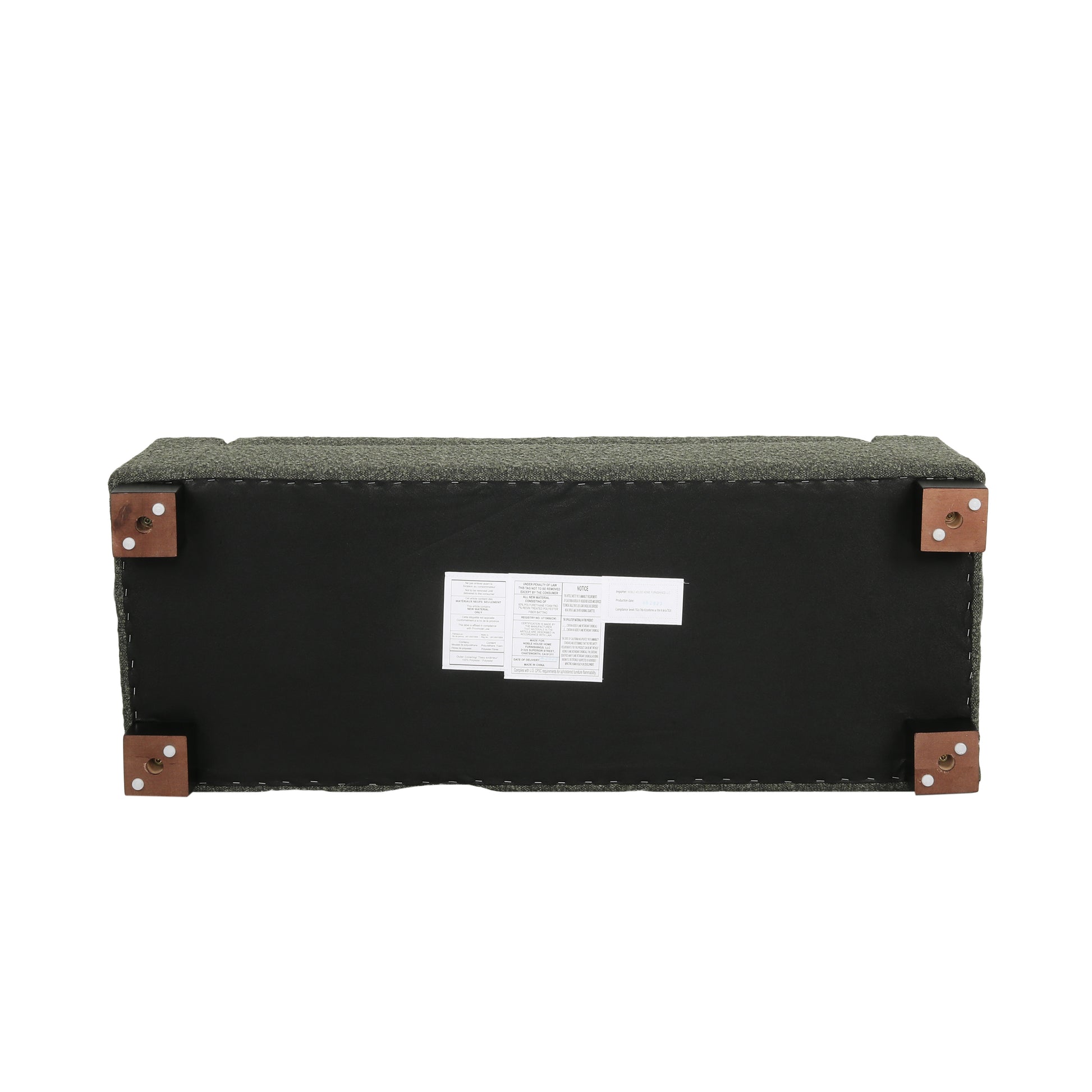 Storage Ottoman Blackish Green Fabric