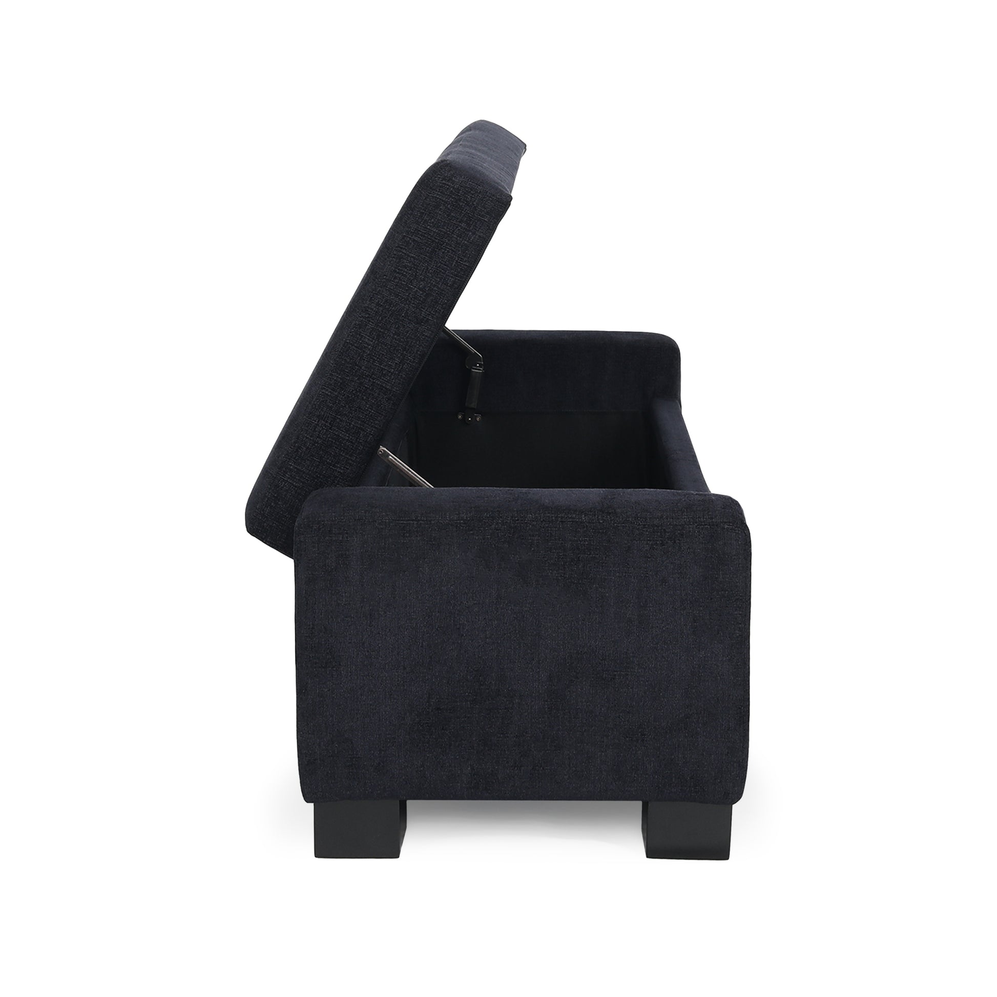 Storage Ottoman Dark Blue Fabric