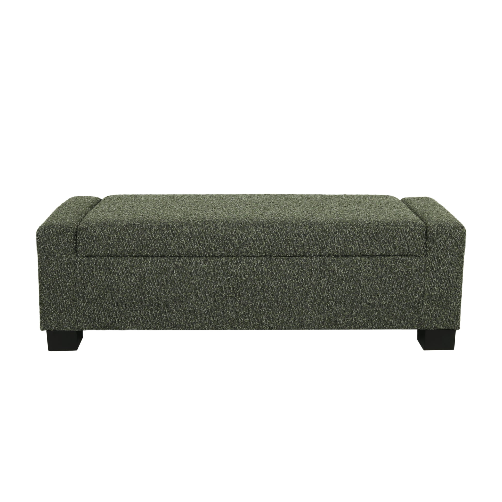 Storage Ottoman Blackish Green Fabric