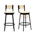 Creamy White Bar Stools Swivel Counter Chairs With Metal Frame Set Of 2 Hand Woven Paper Rope Dining Barstools For Kitchen Counter Creamy White Metal Creamy White Dining Room Powder Coated Dry Clean Farmhouse Bar Stools Set Of 2 Paper Rope